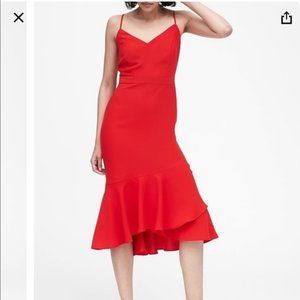 Banana Republic Red Sheath Midi Dress